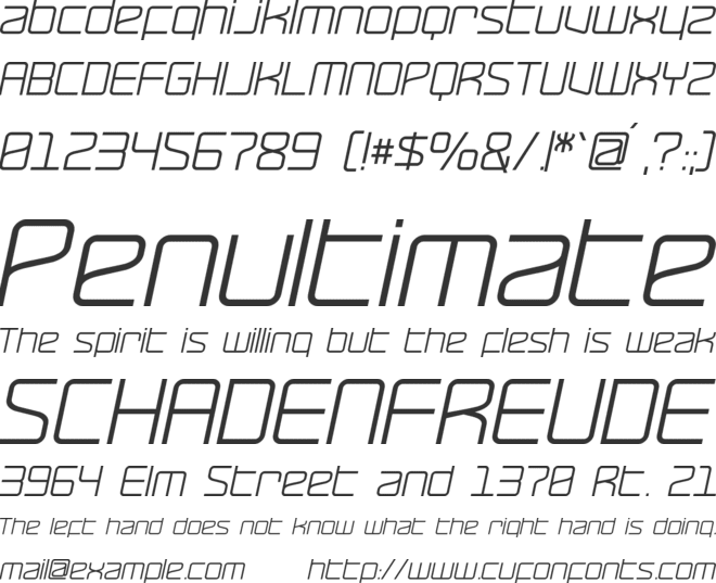 RaveParty Oblique font preview