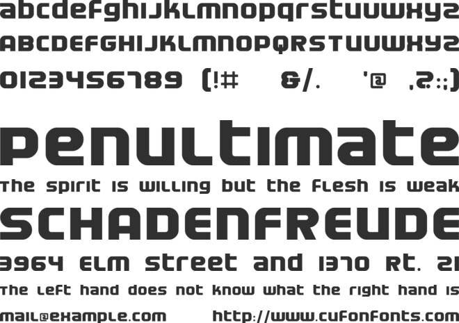 Electrofied font preview