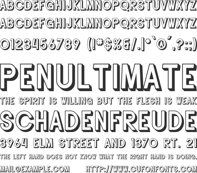 SF Buttacup Lettering Shaded font preview
