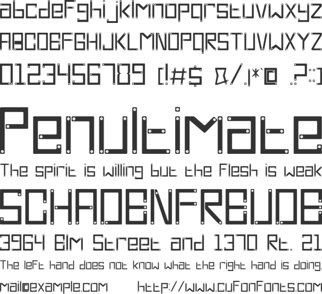 Cross Screw font preview