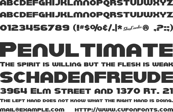 SF Juggernaut font preview