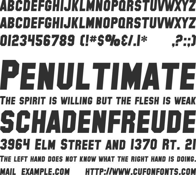 SF Collegiate Solid font preview