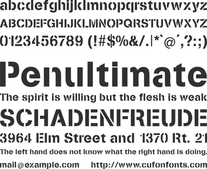 Stencilia-A font preview