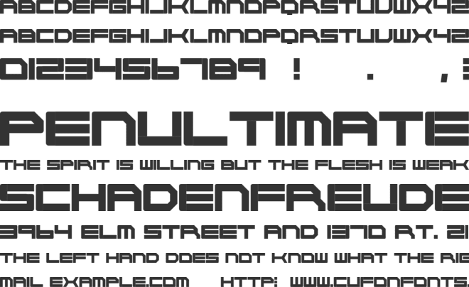 Cyborg45 font preview