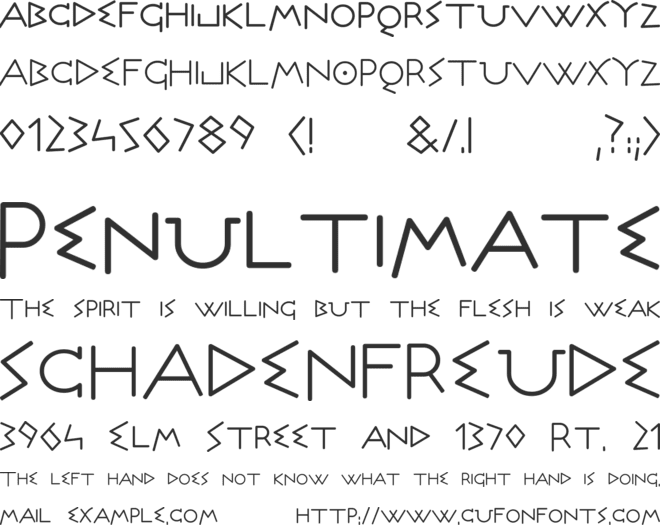 Olympus font preview