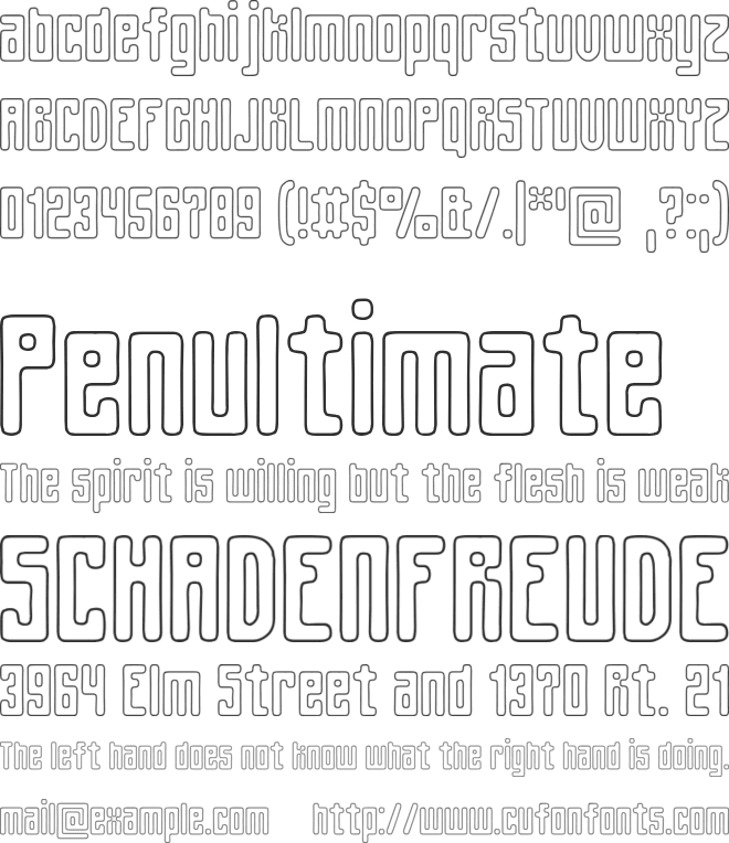 Spinach Outline font preview