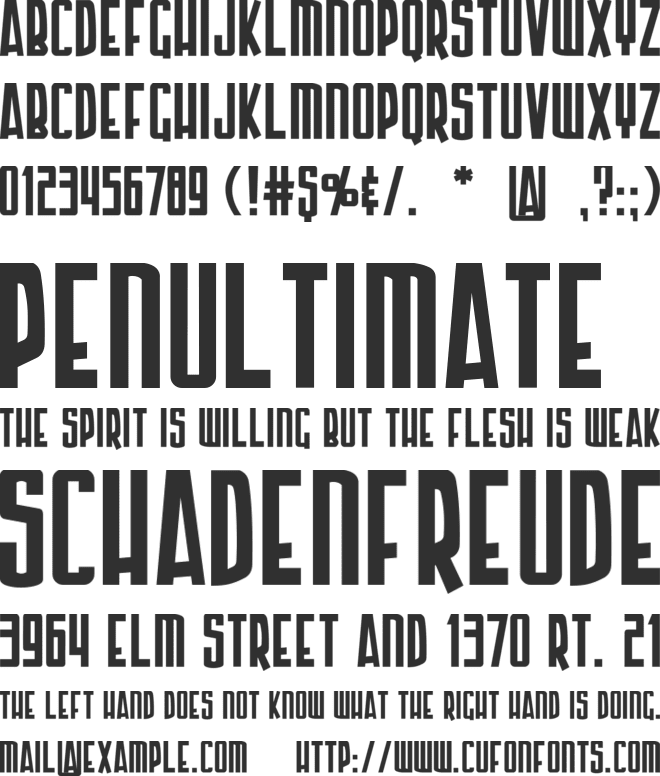Armor Piercing font preview