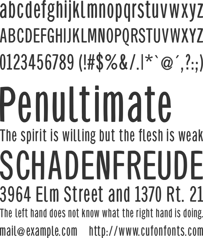 BellySansCondensed font preview