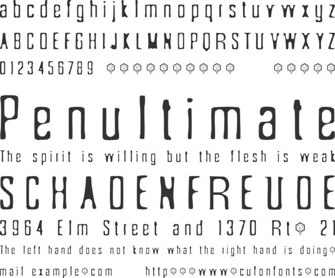 Sönderfistad font preview