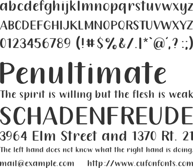 212 Queenie Sans font preview