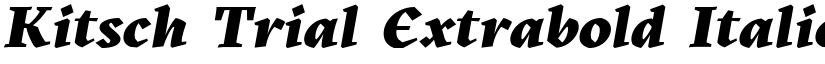 Kitsch Trial Extrabold Italic font