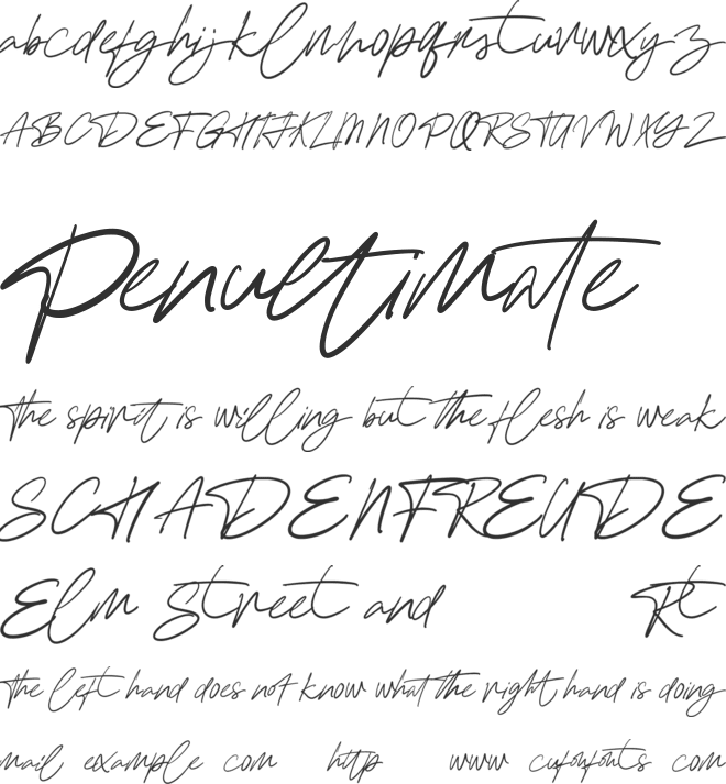 William Dhatos font preview