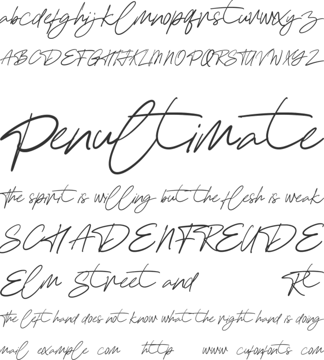 William Dhatos font preview