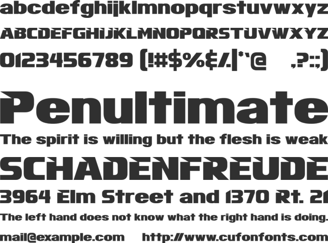 Infinite Justice Straight font preview