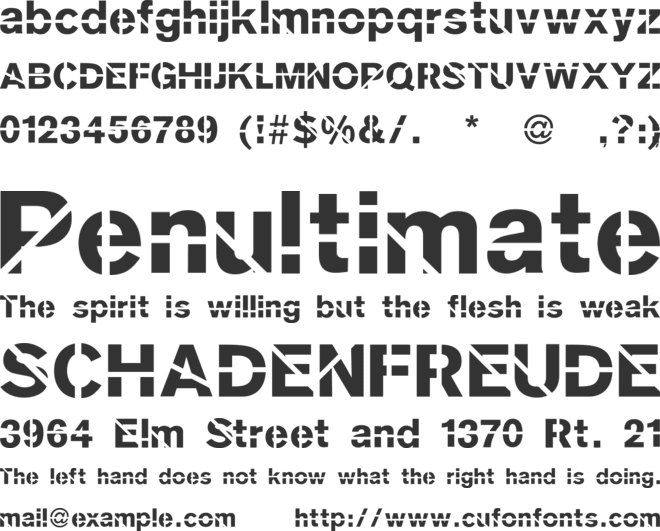 SansKleinCut font preview