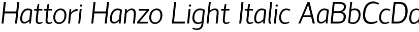Hattori Hanzo Light Italic font