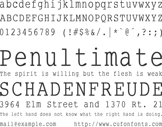 SmallTypeWriting font preview