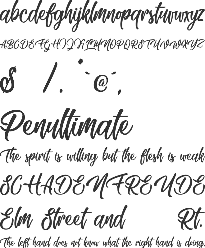 Menghanae font preview