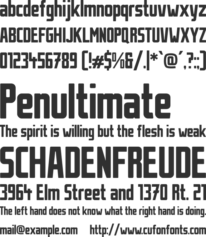 Stahlbeton font preview