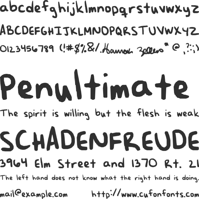 HannahHand font preview