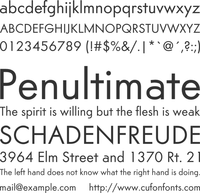 Am Sans font preview