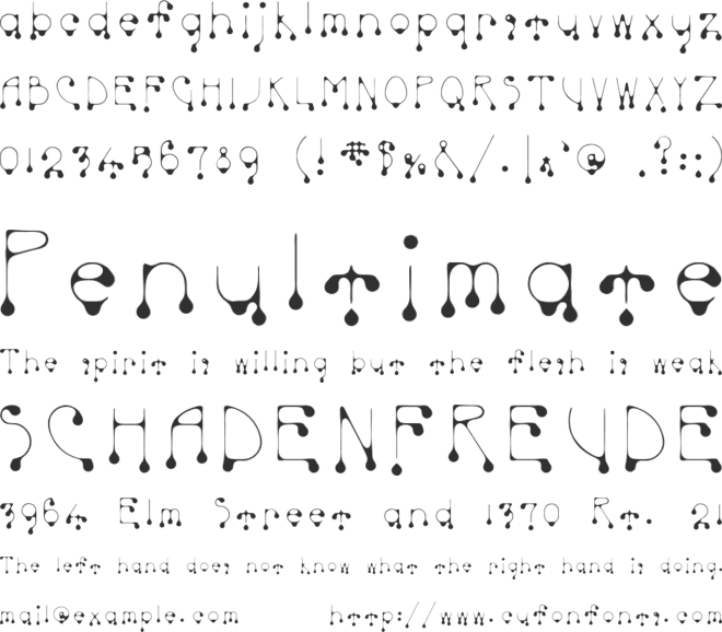 SkinnyDrip font preview