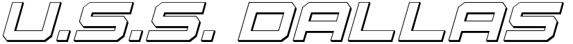 U.S.S. Dallas Outline Italic Italic font