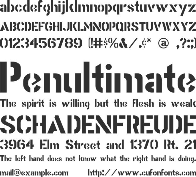 Stencil Gothic BE font preview