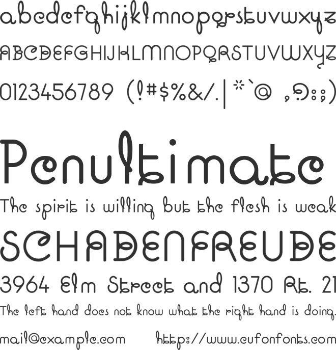 Pavadee font preview