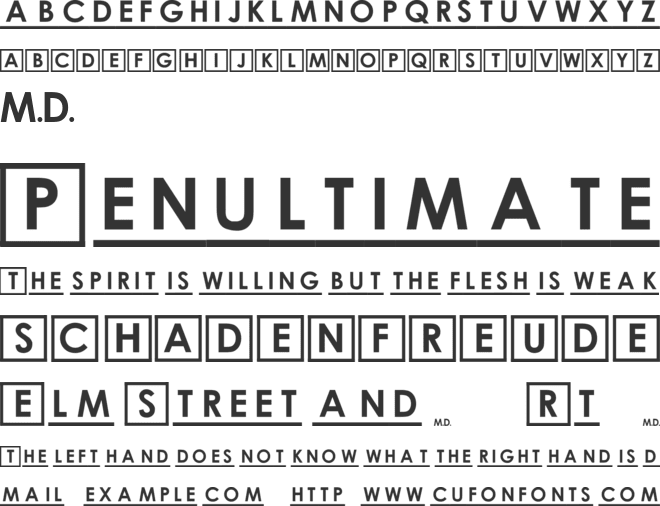 House M.D. font preview