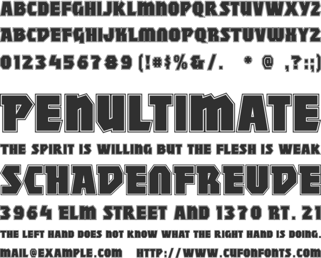 MightyContour font preview