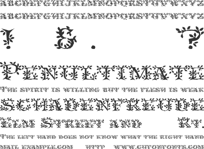 Tenderleaf font preview