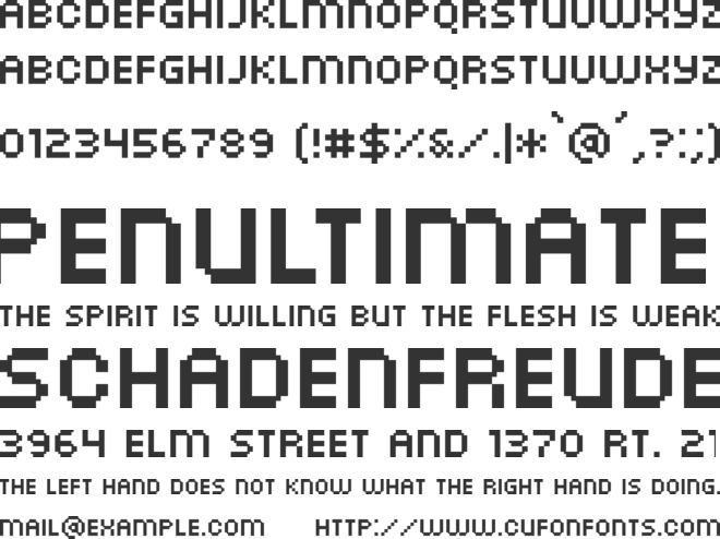 PF Arma Five font preview