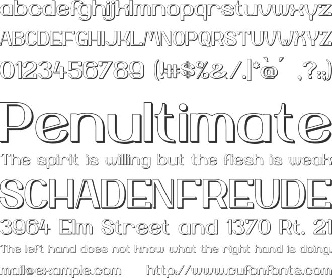 Yiggivoo Unicode 3D font preview