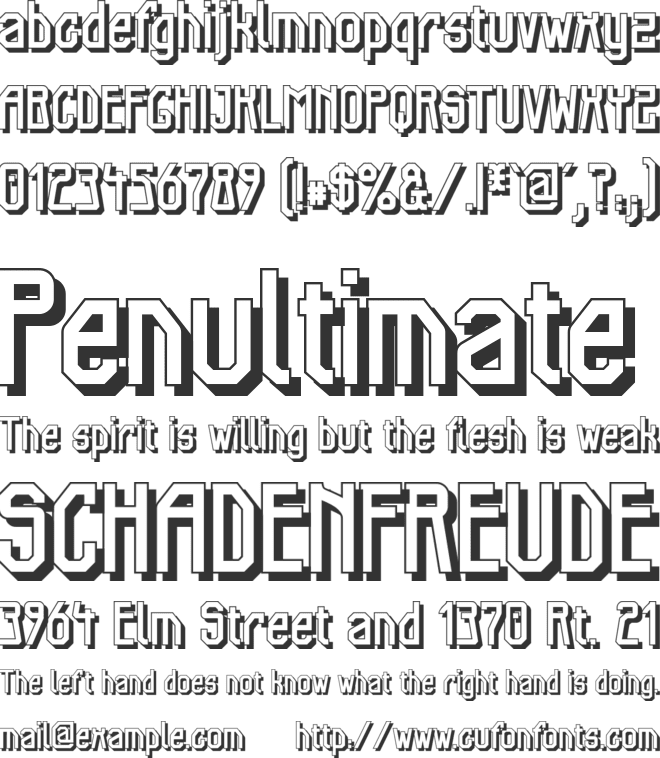 Elb-Tunnel Schatten font preview