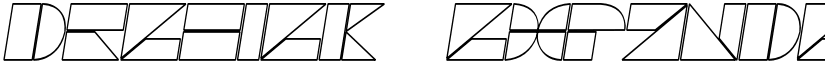 Drebiek Expanded Outline Italic font
