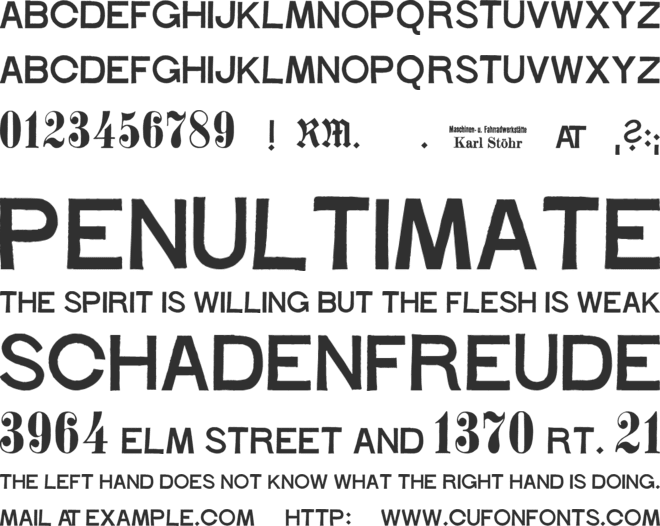 Stoehr numbers font preview