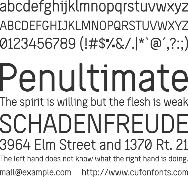 Neighbourhood font preview