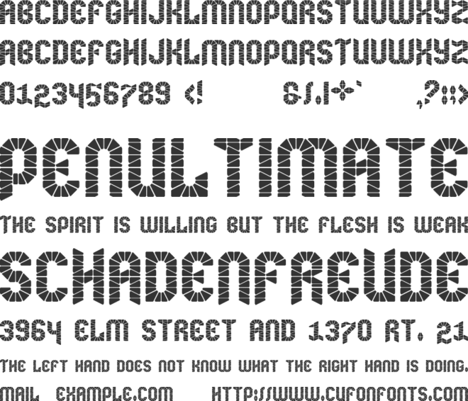 Mummification font preview