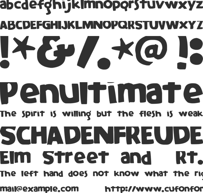 Elephants in Cherry Trees font preview