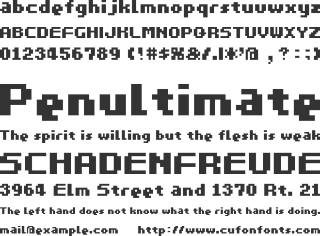 MW PITHY font preview