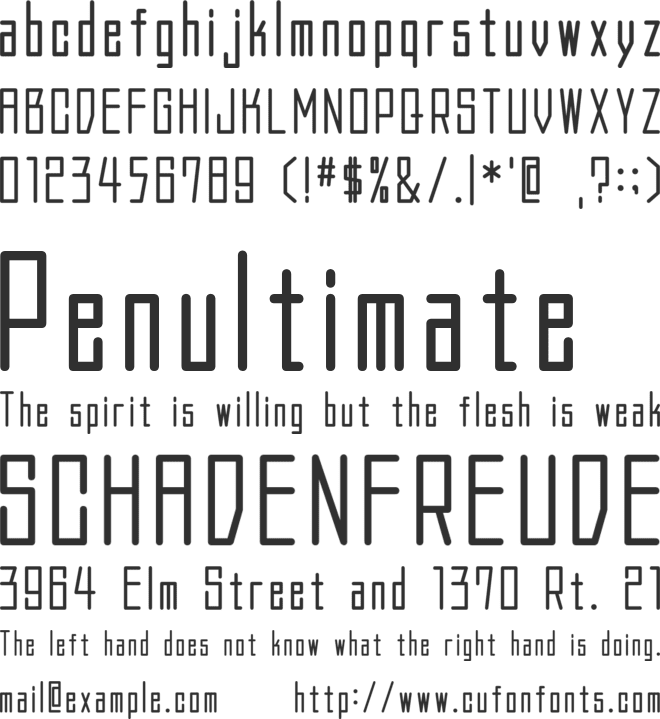 MW HONE font preview