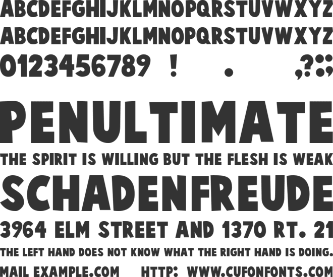 Cartoonist font preview