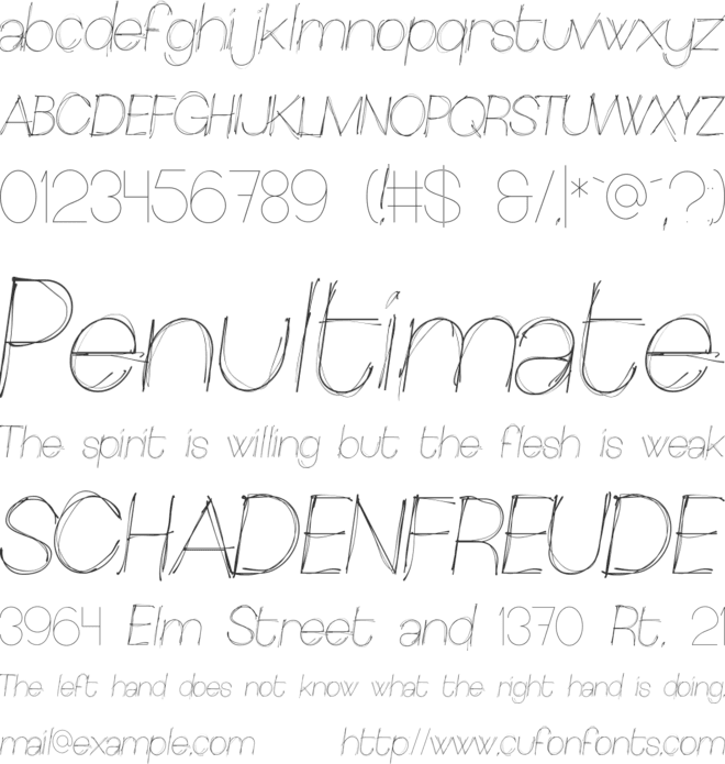 Sketchica font preview