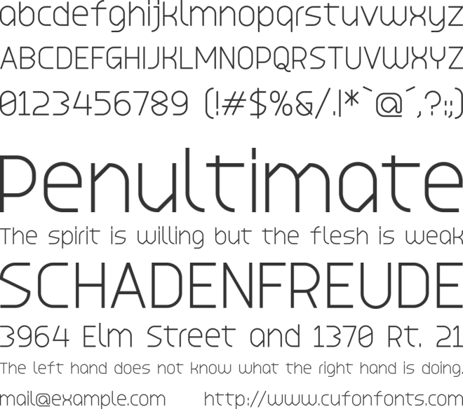 ComFi font preview