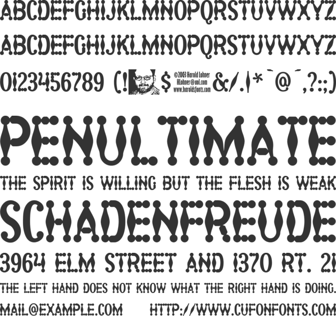 Harlequin font preview