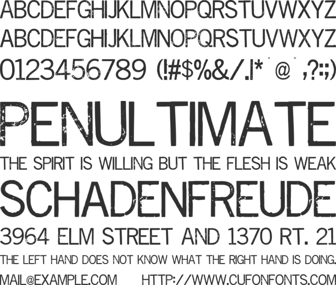 Reprise Stamp font preview