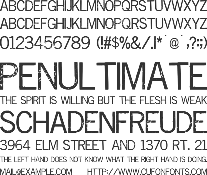 Reprise Stamp font preview
