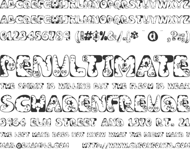 Wiggles font preview