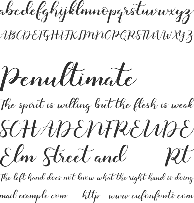 Monatia font preview